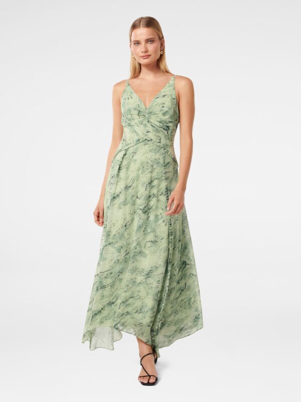 Delphine Ruffle Sheer Midi Dre