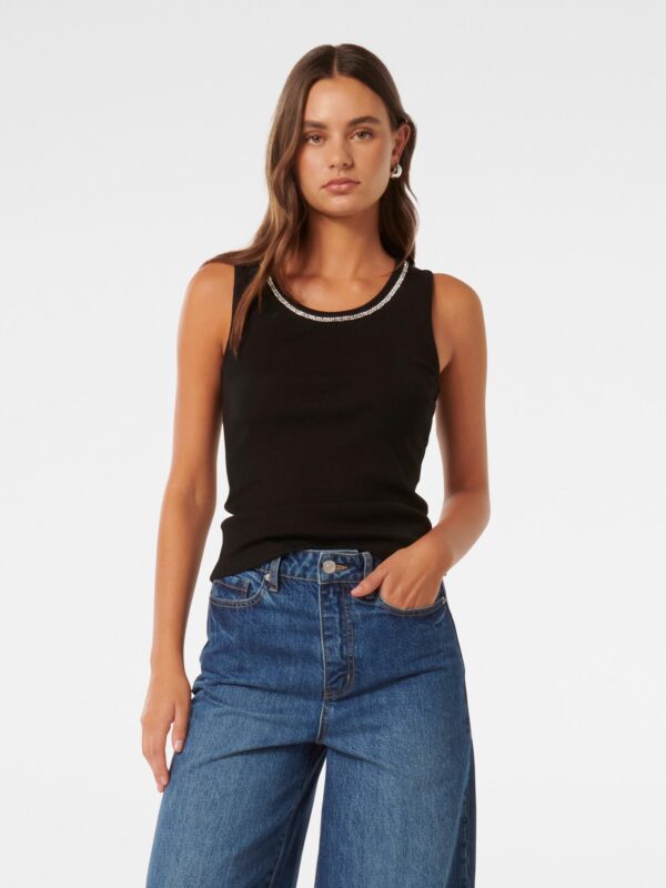 Eda Embellished Neck Top