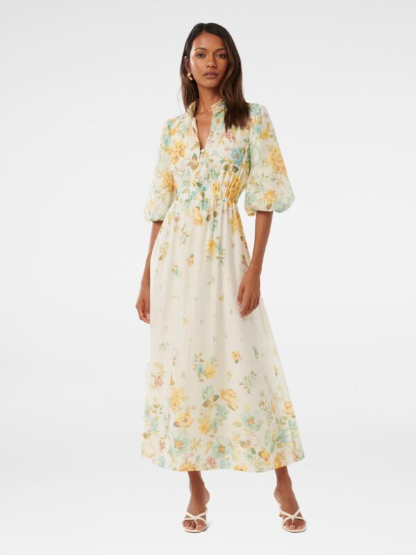 Ivy Petite Puff Sleeve Midi Dr
