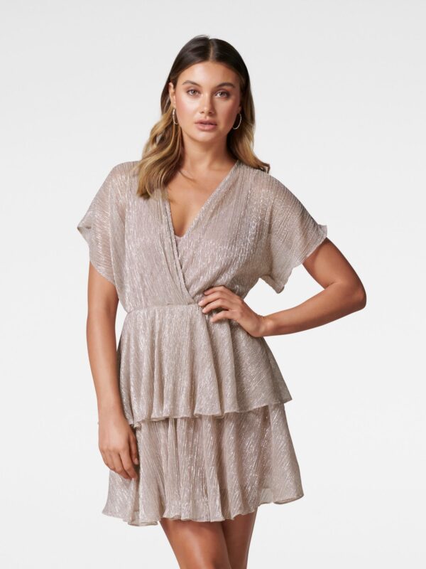 Kyra Plisse Skater Mini Dress