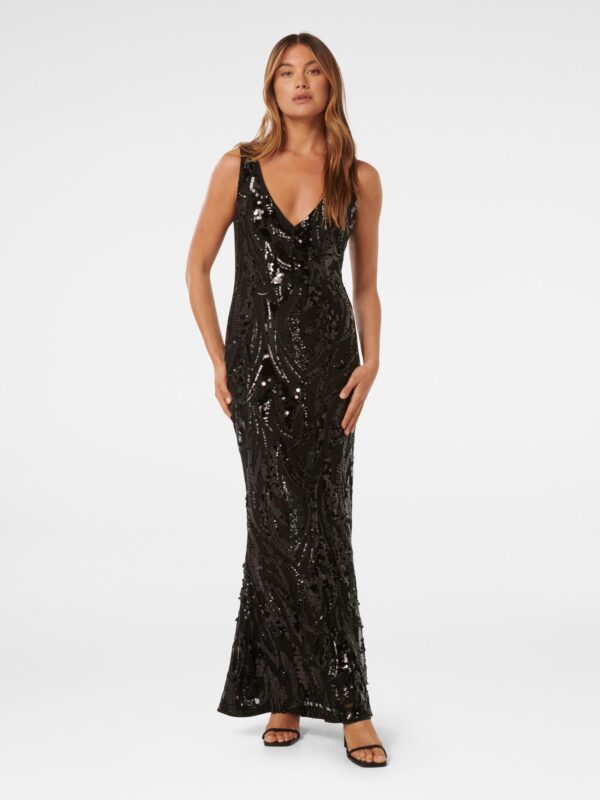 Marlena VNeck Sequin Gown