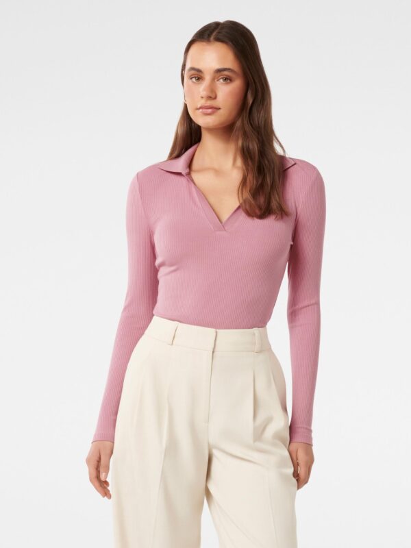 Paris VNeck Polo Long Sleeve T