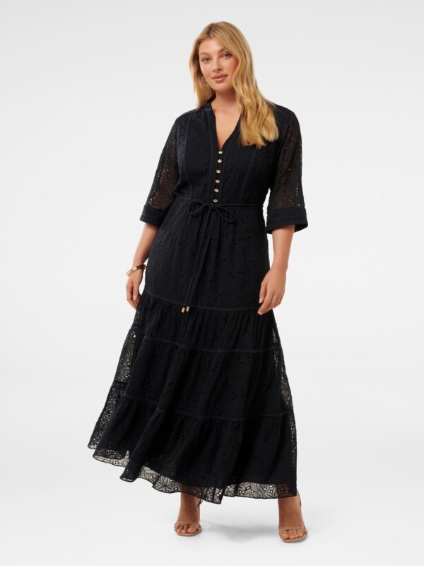 Rachel Curve Embroidered Midi